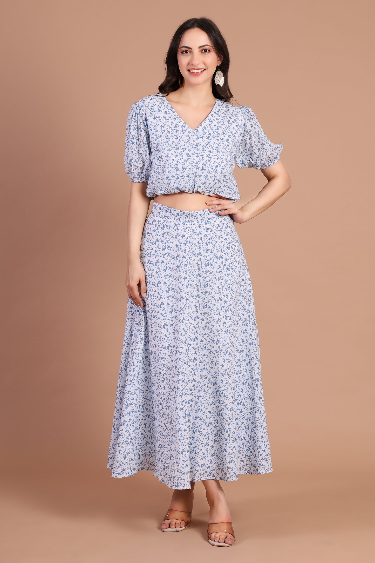 Belle Blue Flowy Skirt
