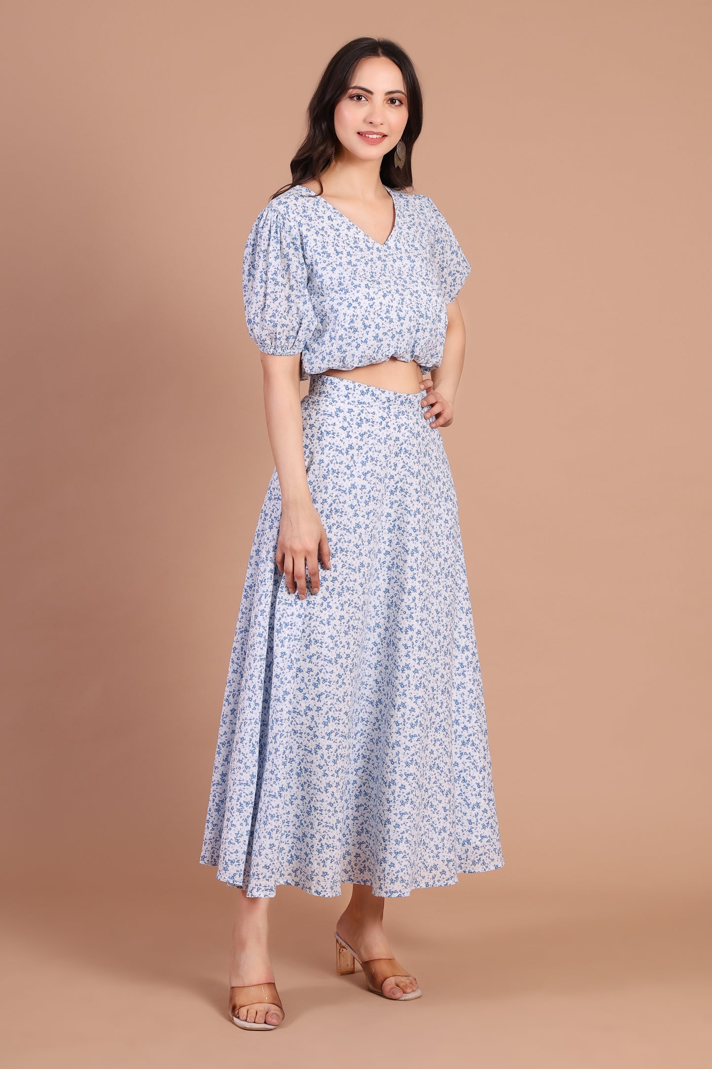Belle Blue Flowy Skirt